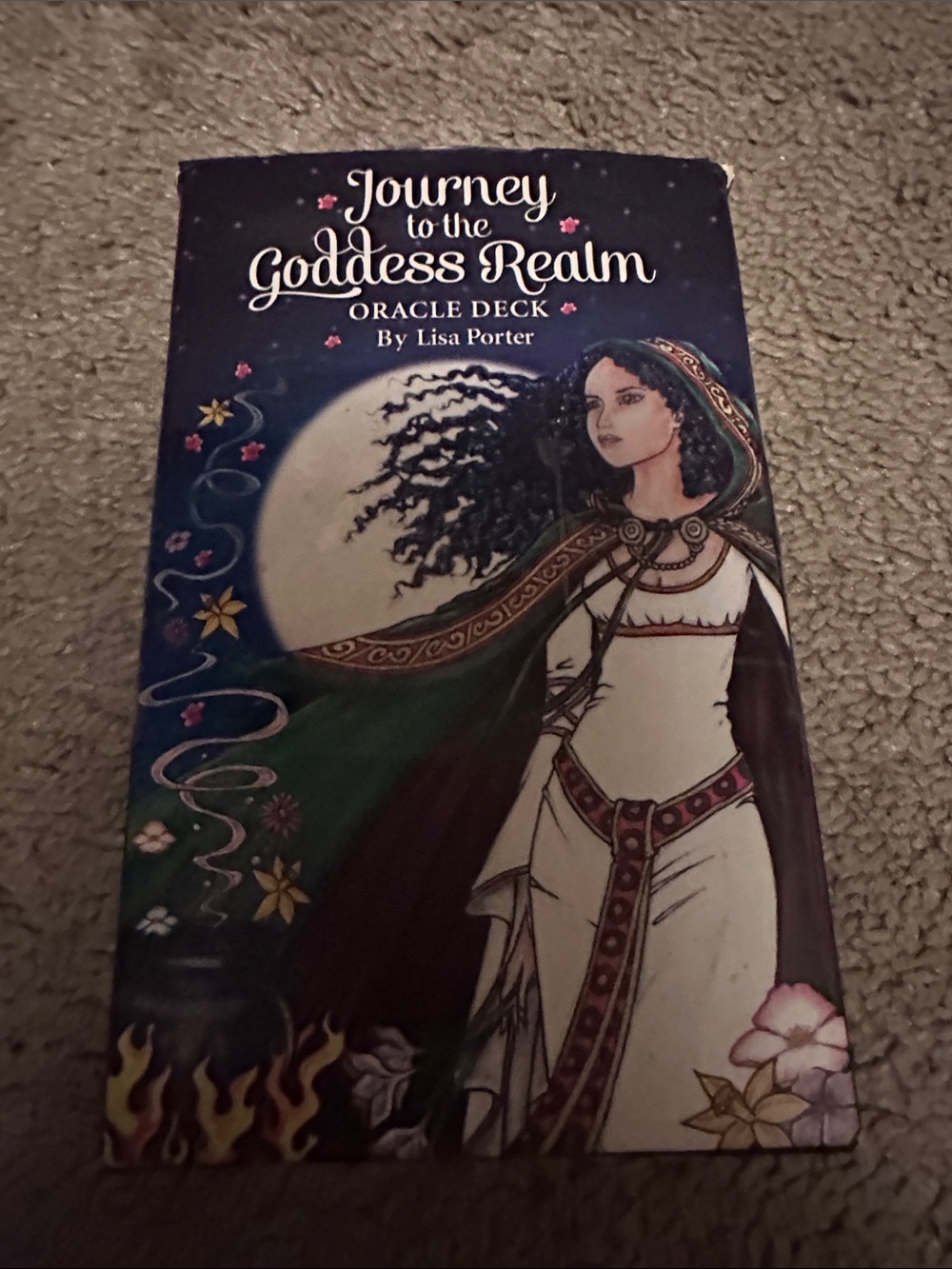 Journey to the Goddess Realm Oracle Deck by Lisa Porter - Navy, White, Green